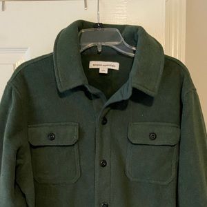 Mens Green Fleece Shacket